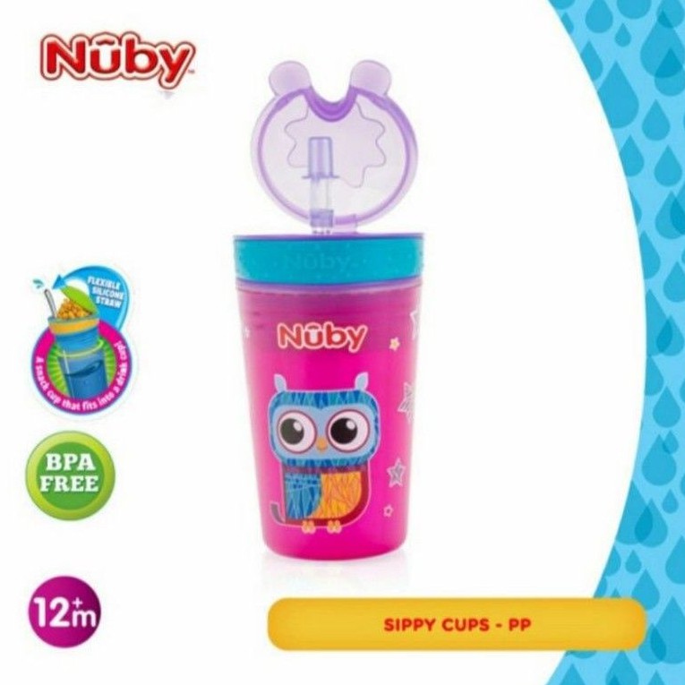 NUBY Snack n Sip Cup with Straw Cover Tempat Snack Minum Bayi / Anak