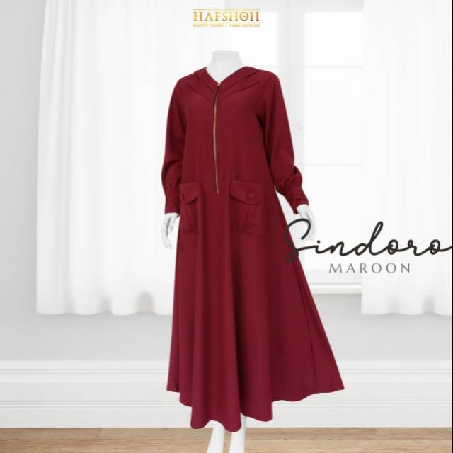 Gamis Set Sindoro Hafshoh / gamis set abu grey