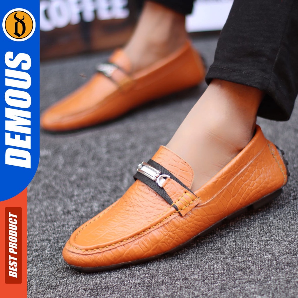 DEMOUS Granola - Sepatu Formal Pantofel Pria Kerja Kulit Asli