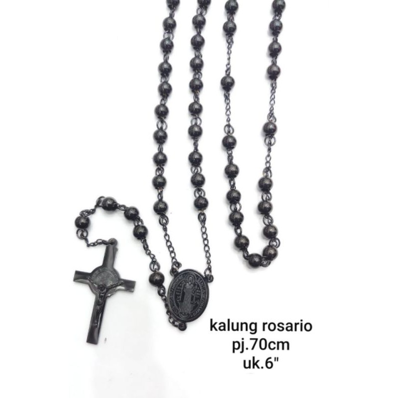 Kalung Rosari Hitam Titanium35