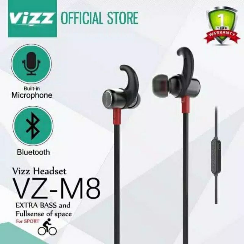 Headset Bluetooth M8 Vizz Wireless Earphones Vizz