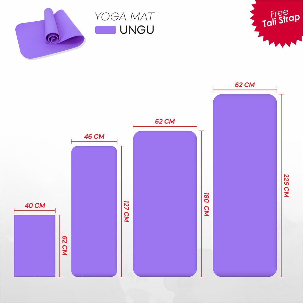 Hawah_Store Matras Olahraga Alas Yoga Senam Mat Tebal 5mm Workout Outdoor Indoor (002)-MUSH MELLOW