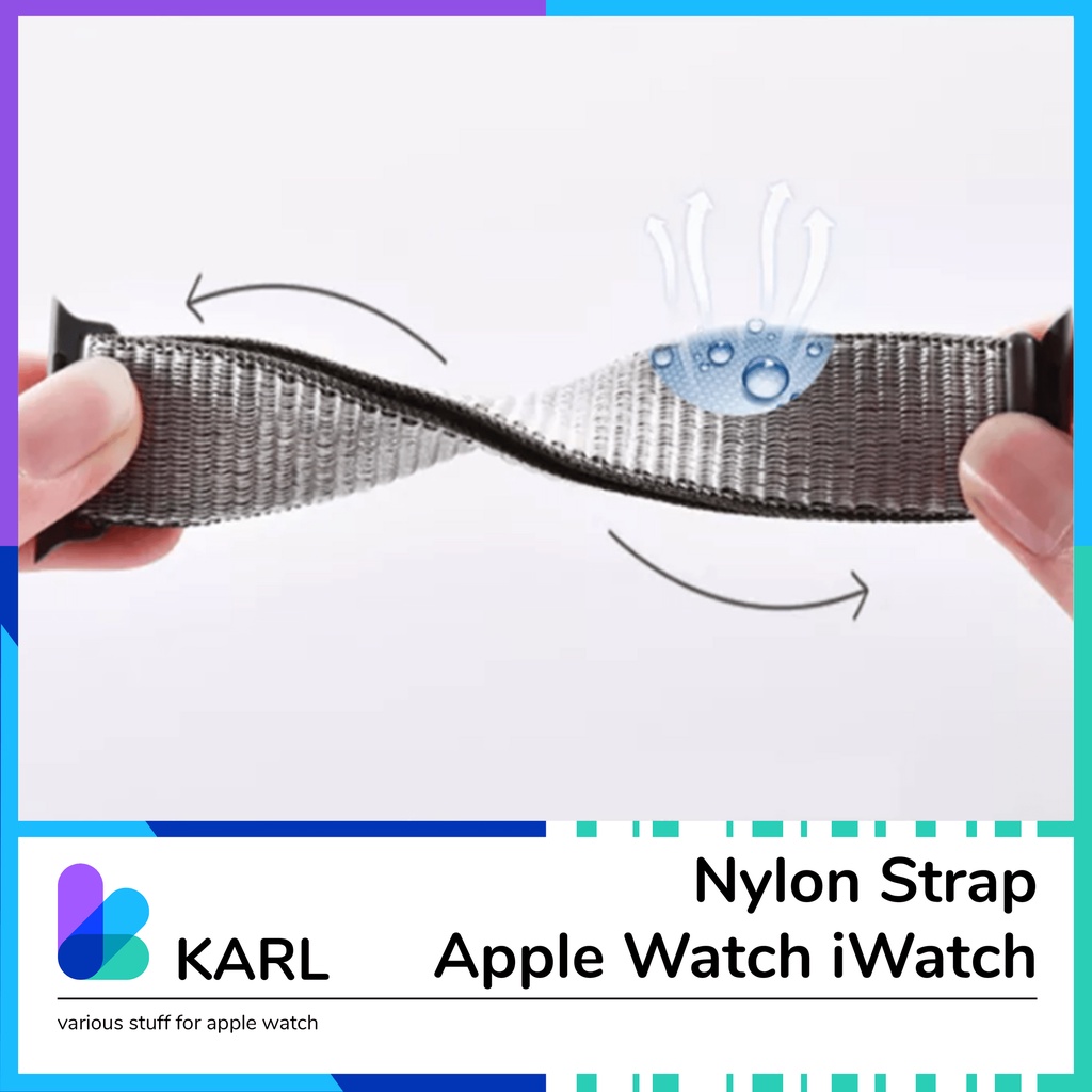 Nylon Strap iWatch Apple Watch All Series 1/2/3/4/5/6/7 T500 T55 T500plus HW22 IWO W26 Smartwatch