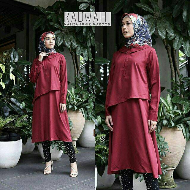 NAFIZA TUNIK DRESS MUSLIM, baju wanita, baju gamis, dress, gamis, Baju gamis, fashion wanita