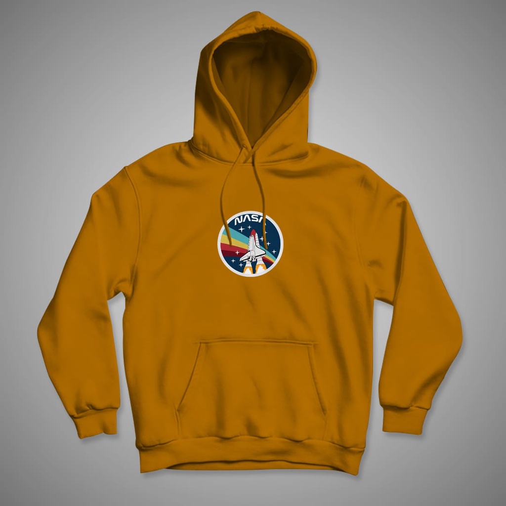 HOODIE WANITA NASA CIRCLE RAINBOW / HOODIE WANITA TEBAL-MUSTARD
