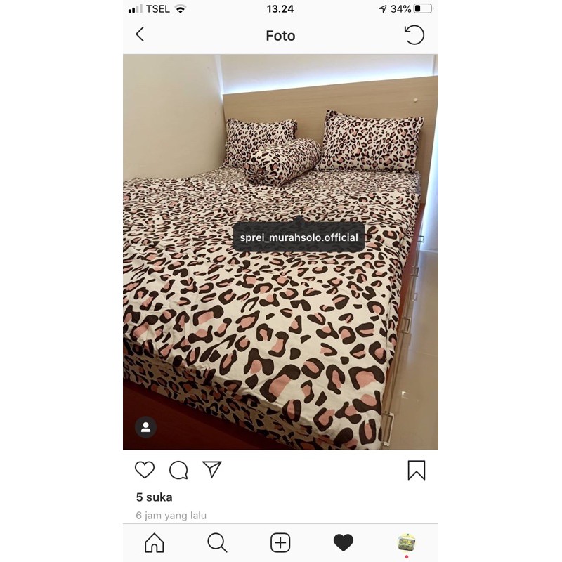 Sprei CVC motif leopard