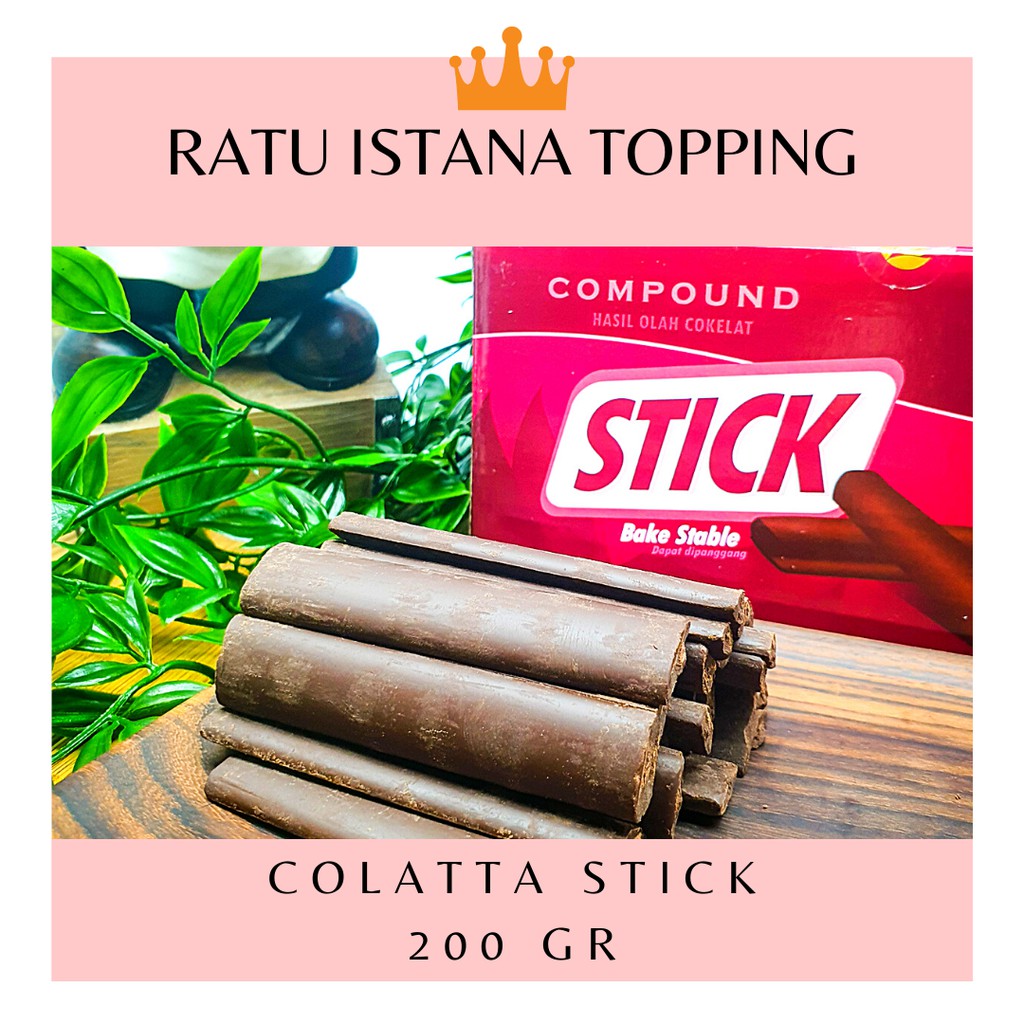 

COLATTA STICK COKLAT STIK COMPOUND BAKE STABLE COLATTA 200 GR REPACK DARK CHOCOLATE