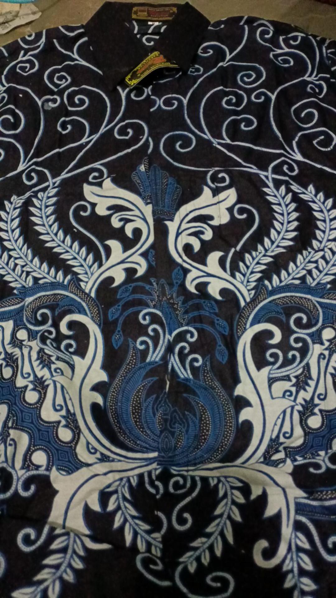 Kemeja Batik Pria Lengan Panjang Size M L Xl Xxl Bswart Batik Hrb026 Kenongo Hem Panjang Padi