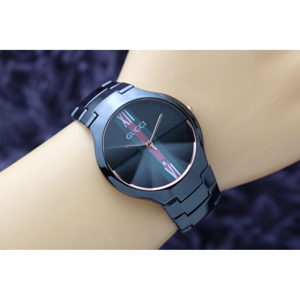 Jam Tangan Wanita Cewek Gucci Keramik Premium Tali Rantai Keramik