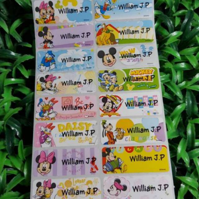 

Mickey and friend Label nama sticker label name waterproof