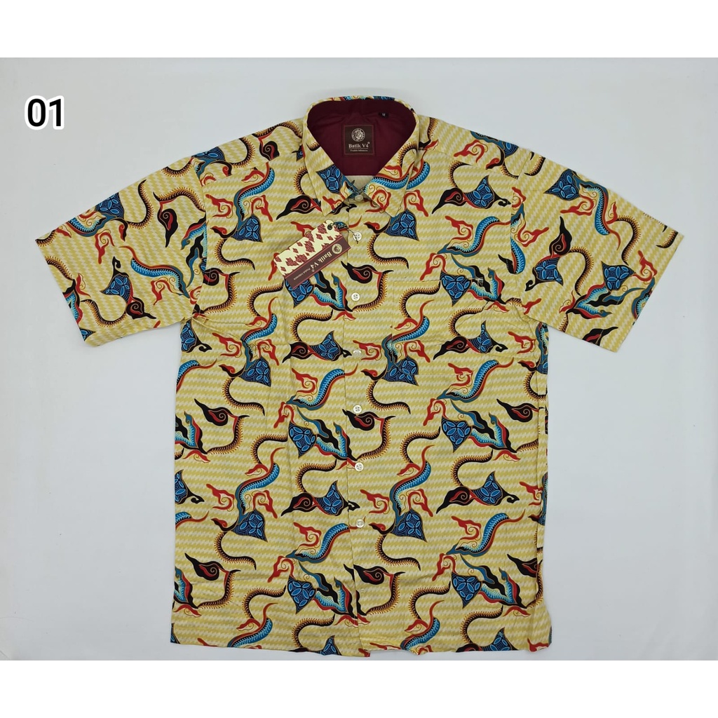 KEMEJA BATIK LENGAN PENDEK V4 CLASSIC SIZE M (MEDIUM)