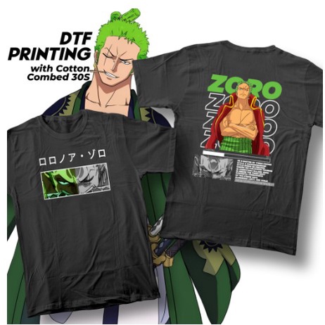 KAOS DISTRO ANIME ONE PIECE SERIES ZORO WANO BAHAN COTTON COMBED T-SHIRT UNISEX / SABLON DTF CEPAT JADI BISA BAYAR DI TEMPAT ( COD )