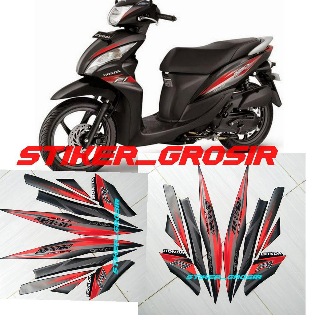 STIKER STRIPING LIS LES BODY HONDA SPACY FI TAHUN 2013 2014 WARNA HITAM STANDAR / STRIPING SPACY PGM