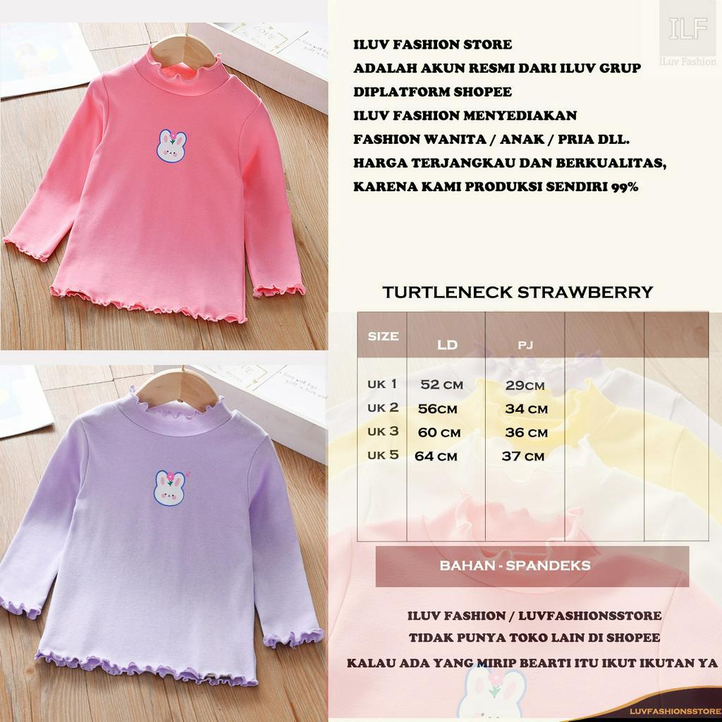 IL - TURTLENECK ANAK BUNNY LOV / ATASAN ANAK PEREMPUAN MODEL TURLENECK