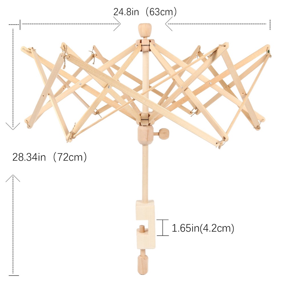 ANK - Umbrella Wooden Wool Winder Yarn / Skein Holder / Kincir Payung Kayu