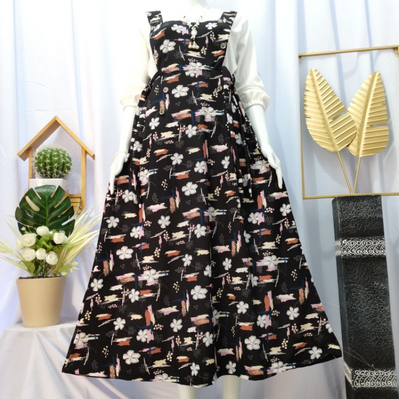 GAMIS OVERALL MOTIF BUNGA VOXY