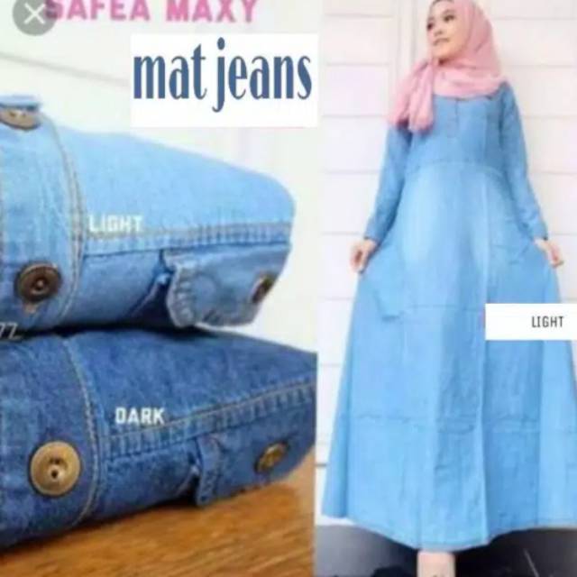 Toko Aminah itc Gamis muslim Safea maxy bahan jeans