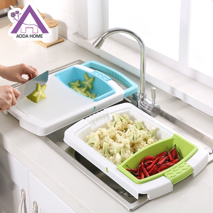 Adda Home - Talenan Wastafel Alas Pemotong Sayur 2 in 1 - UPGRADED