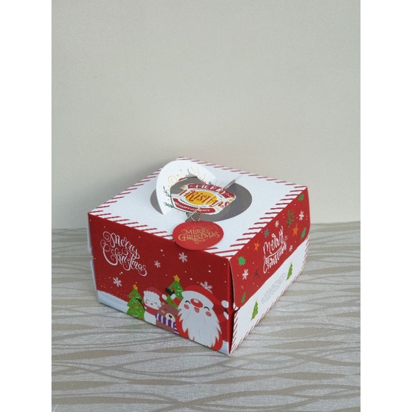 

Poro Cake Box / Kotak Kue Natal / Packaging Spiku Christmas 25.5x25.5