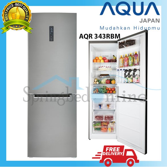 KULKAS AQUA AQR 343RBM 2 PINTU INVERTER LOW WATT