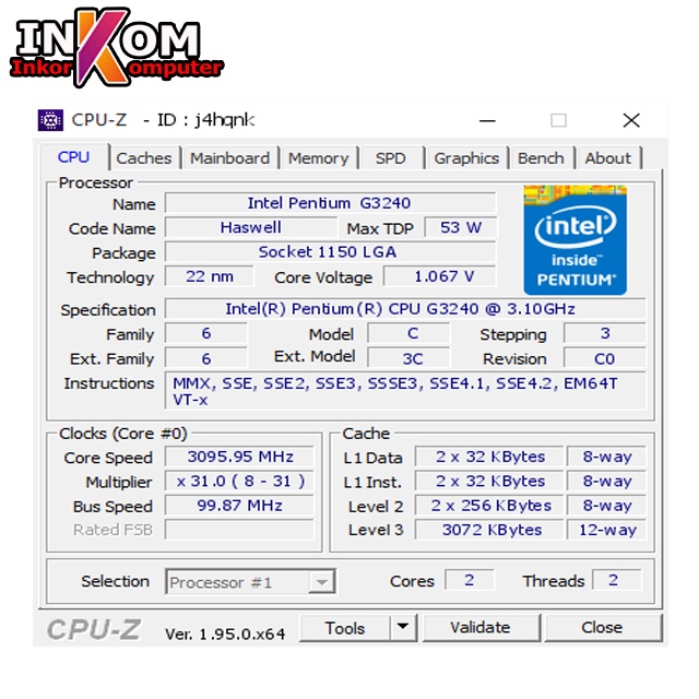 Intel Pentium Processor G3240