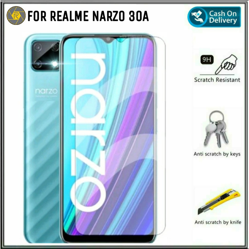 Tempered Glass Realme Narzo 20 , 30A , 30 PRO Anti Gores Kaca Hp Screen Protector Bisa COD DI ROMAN ACC