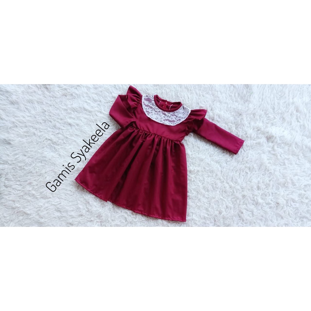 Syakeela Gamis/Gamis Combi Brokat/Gamis Simple/Gamis Cantik/Gamis Unik/Gamis Murah