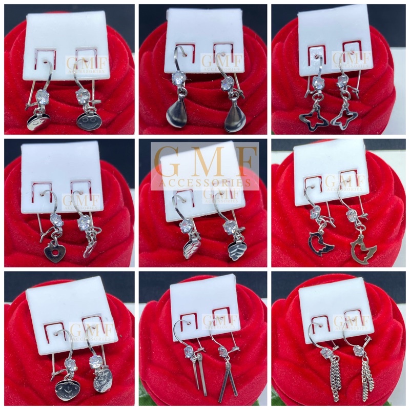 Anting Monel Permata Diamond Bentuk Bulat Ada Bandulnya Gambar Boneka Banyak Macam Anting Anak-Anak Dewasa Permata Swarovski Anti Karat Stainless Steel