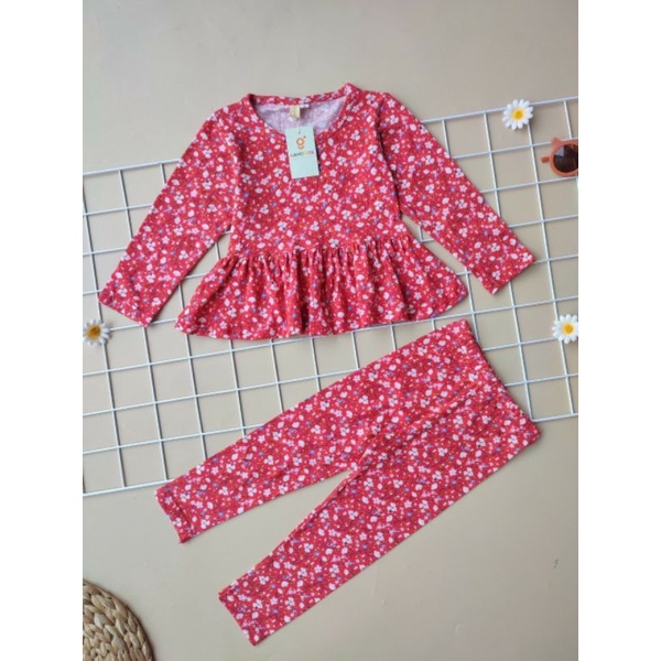 Cila Long Set Setelan Kaos Panjang Anak Perempuan