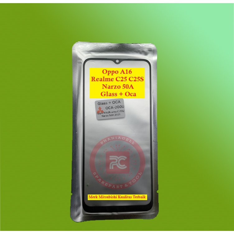 Glass Lcd Sudah Oca Oppo A16 Realme C25 C25S Narzo 50A Kaca Touchscreen LCD Layar Sentuh
