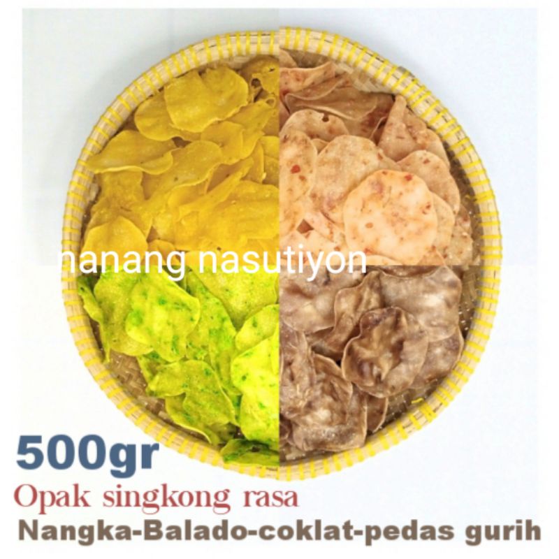 

KERIPIK KERUPUK OPAK SINGKONG KOIN RASA BALADO COKLAT NANGKA PEDAS GURIH MENTAH WONOSOBO EMPUK NAGIH SIAP GORENG NETTO 500GRAM