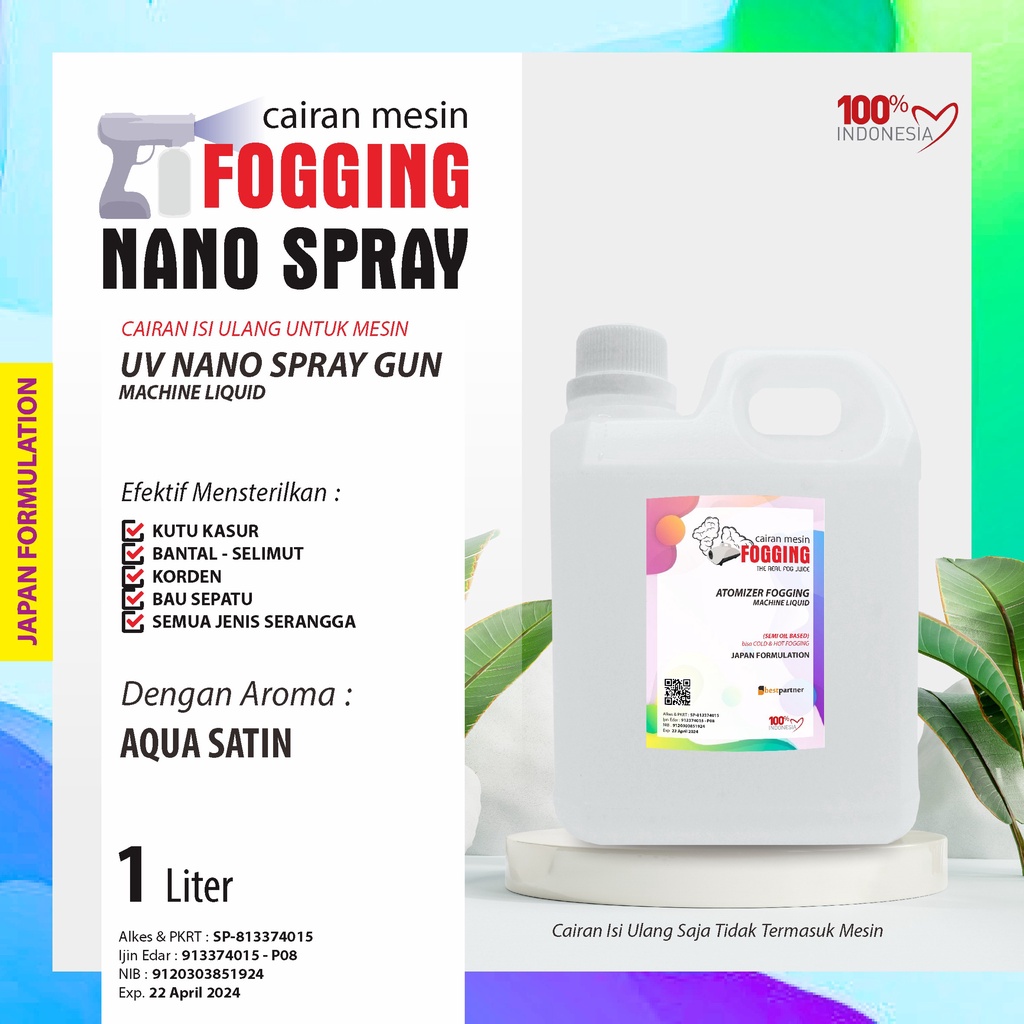 Cairan Mesin Fogging Nano Spray Aroma Wangi 1 Liter kemasan Jerigen