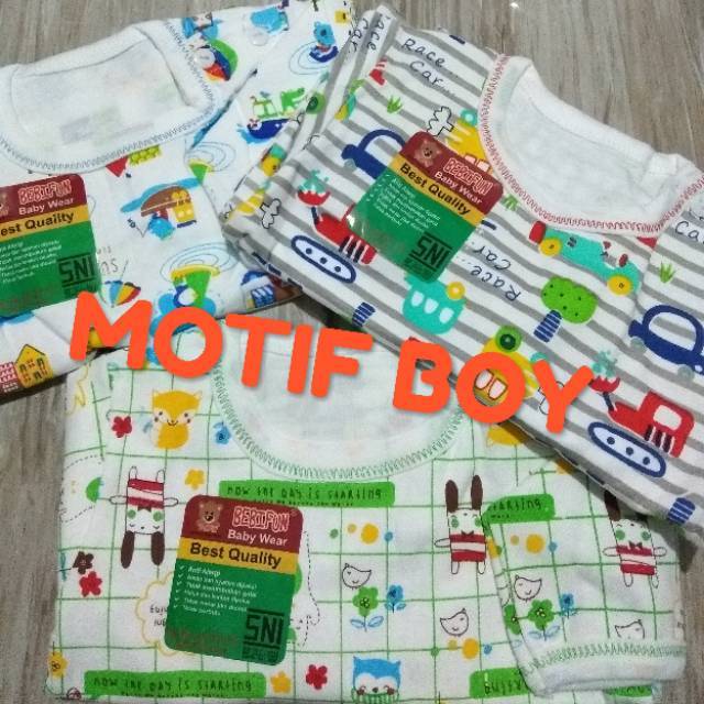 BEBIFUN Piyama Bayi Setelan Bayi Lengan Panjang Motif Cewek dan Cowok