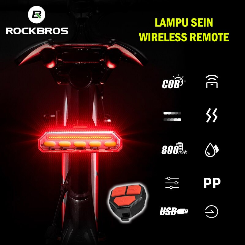 Rockbros VST-WR30 Lampu Sein Sepeda USB Remote Wireless Waterproof