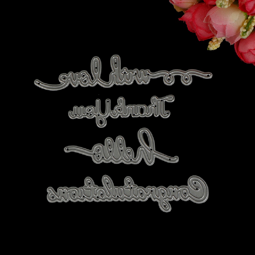 [HeavenDenotation] DIY Greeting Words Cutting Die Metal Scrapbooking Dies Craft Dies Greeting Card