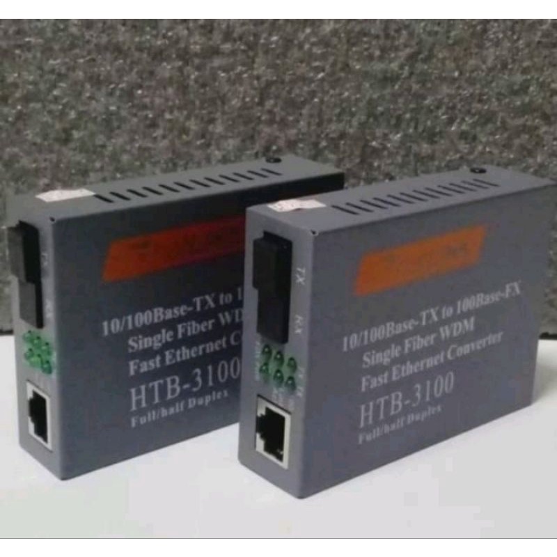 Media Converter FO 10-100 Mbps 1 Pair A Dan B Single Core Fiber Optik