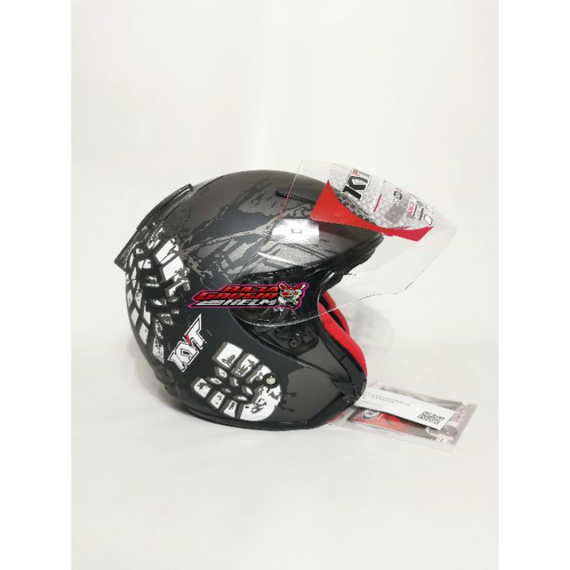 HELM KYT DJ MARU MOTIF 10 GUNMETAL DOFF HELM TOURING KYT DJMARU MOTIF MURAH HELM KYT DJMARU ORIGINAL-6