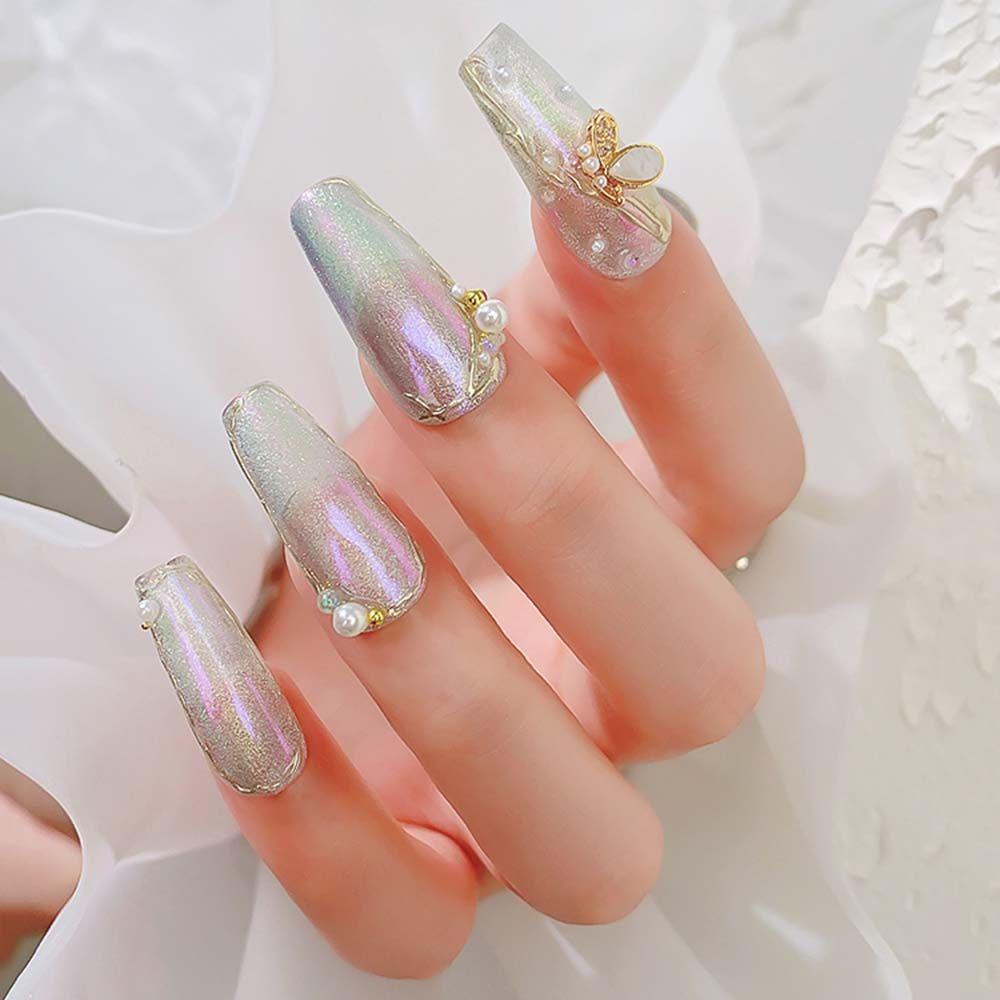 AUGUSTINA Agustina Perhiasan Kupu-Kupu Nail Art Shiny Tiga Dimensi Mewah DIY Nail Art Ornamen