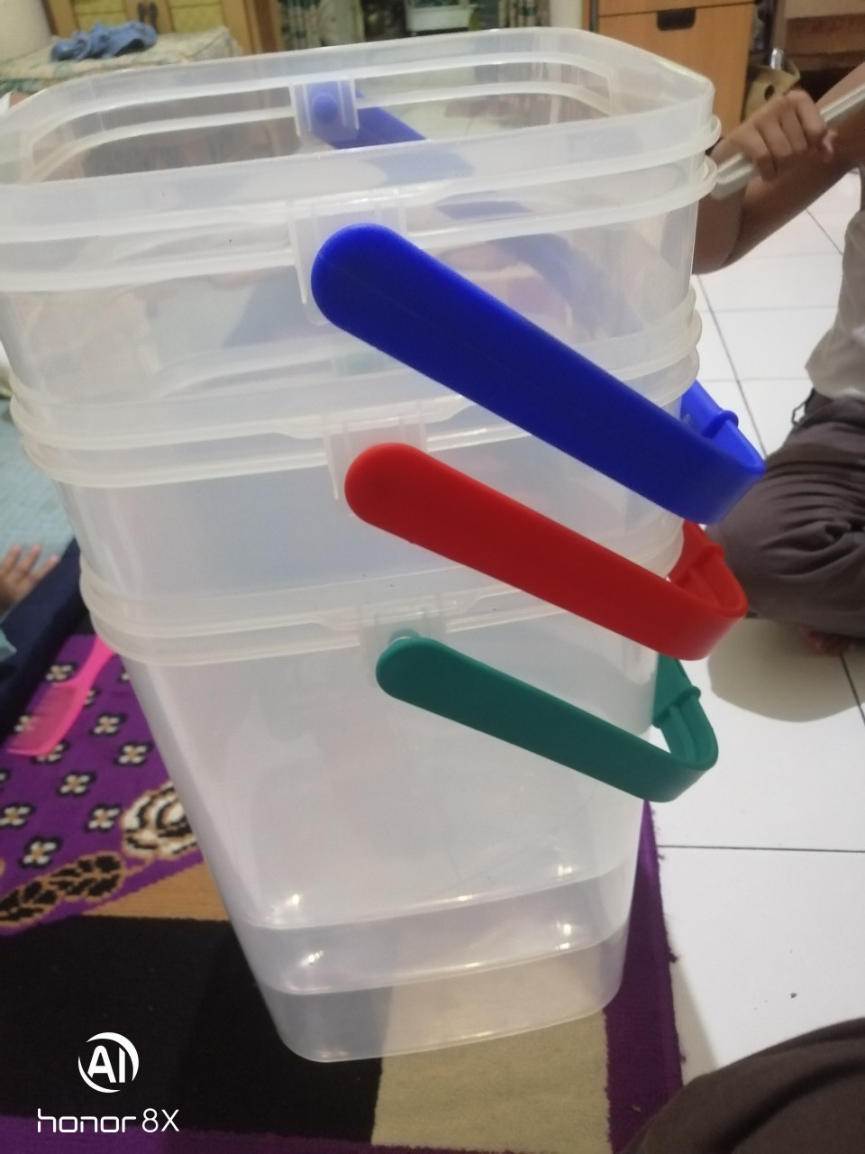 ( 3pcs ) Toples Es Buah Segi 30 Liter / Aquarium Es Buah Free Gayung