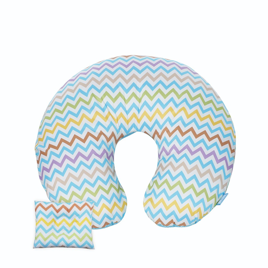Omiland Nursing Pillow Bantal Menyusui Motif Print Rainbow Chevron +Bantal  Lengan