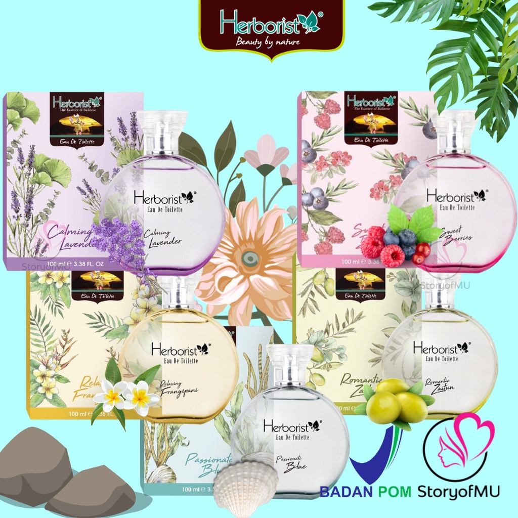 HERBORIST EDT Parfum Calming Lavender | Passionate Blue | Romantic Zaitun | Relax Frangipani | Sweet