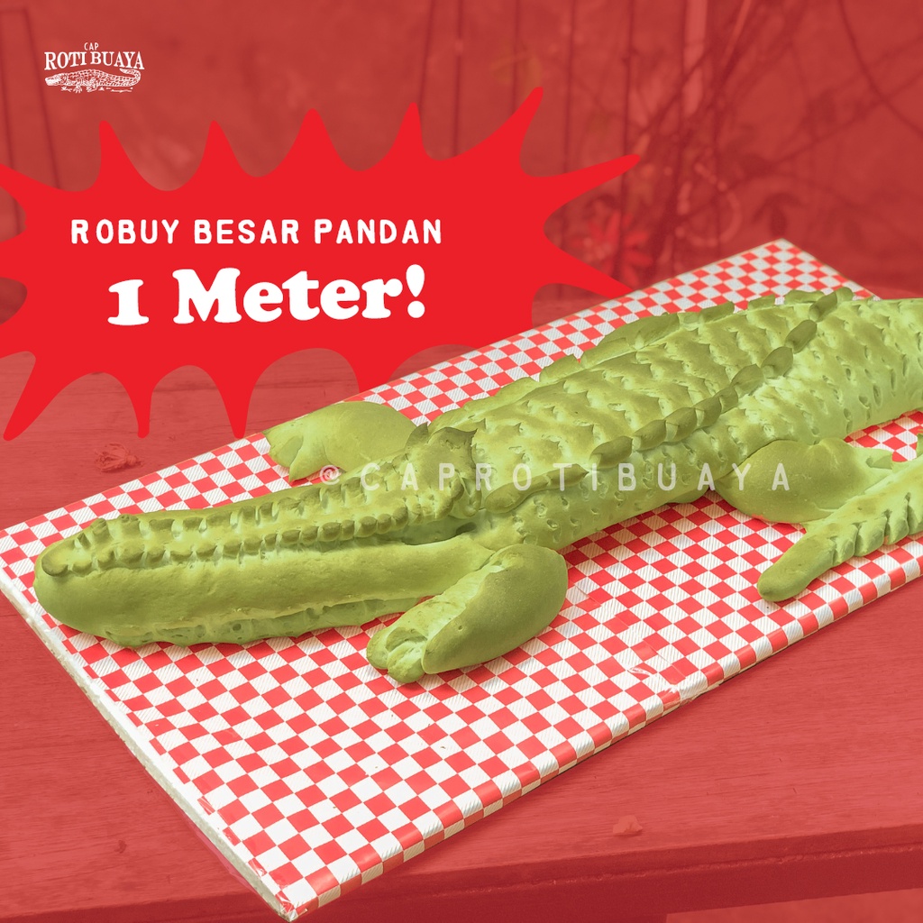 Roti Buaya Besar Pandan Ukuran 1 Meter