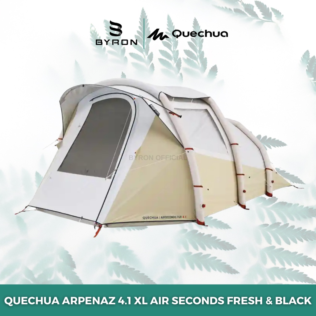 QUECHUA Air Second 4.1 XL Fresh &amp; Black Tenda Inflatable Untuk 4 Orang Original