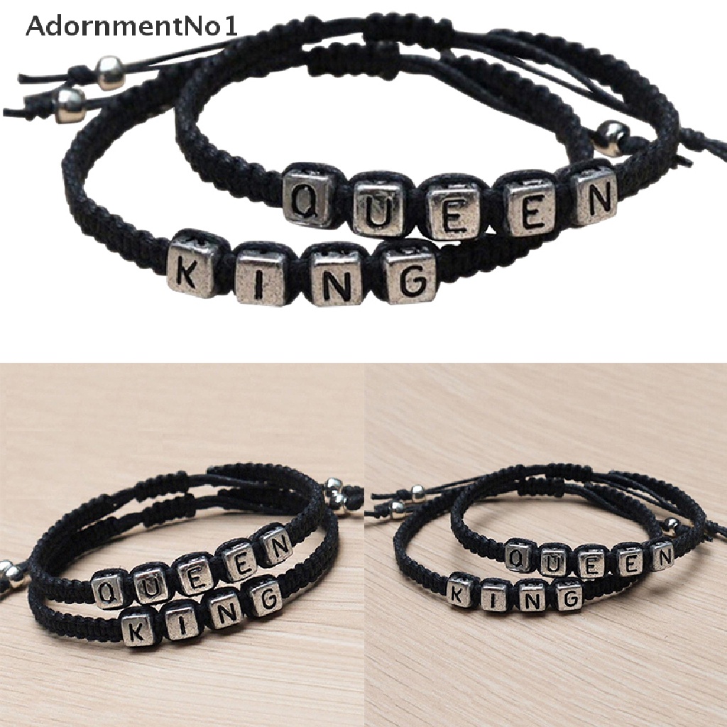 (AdornmentNo1) Gelang Pasangan / Pria / Wanita Desain King / Queen Handmade Untuk Hadiah Pernikahan