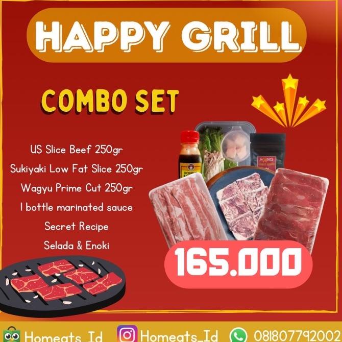 

HAPPY GRILL COMBO SET PAKET HEMAT LENGKAP SLICE BEEF US WAGYU ENOKI FSDGDF252
