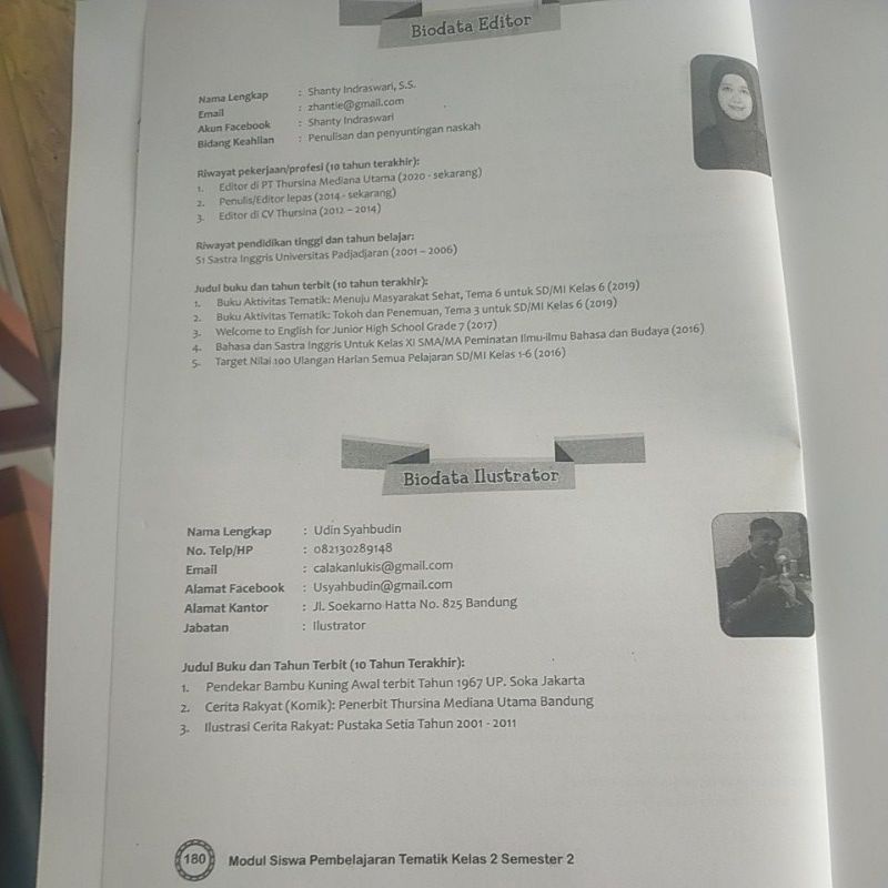 ORI buku teks modul siswa pembelajaran tematik k13 penerbit thursina untuk SD kelas 2 semester 2