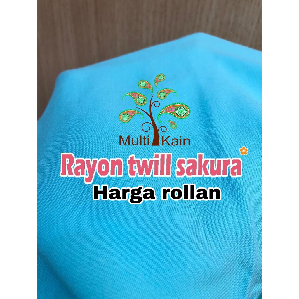 Multi kain viscose rayon twill SAKURA premium quality harga per roll 50 yard