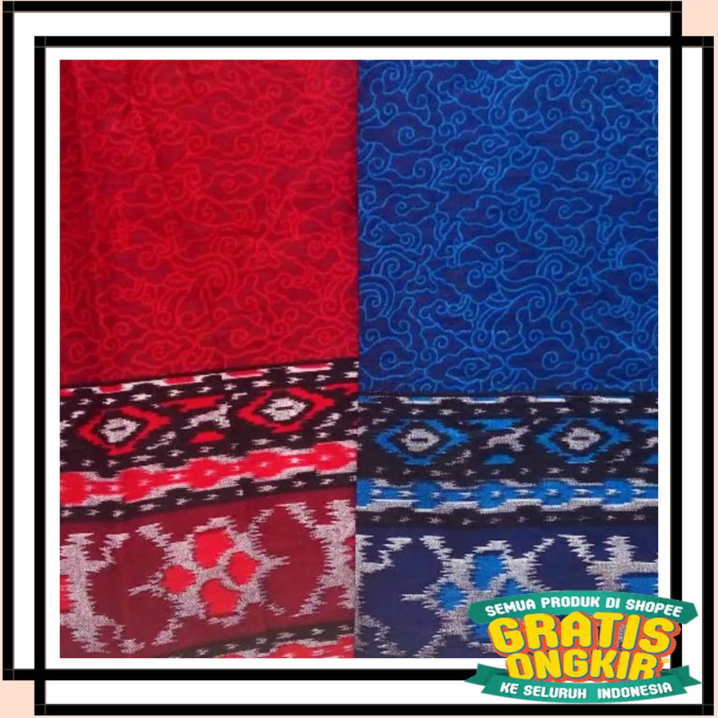 BATIK SEMARANG MURAH - TERBARU TERKINI / Kain Batik MEGA MENDUNG BIRU & MERAH MARUN & Kain Embos