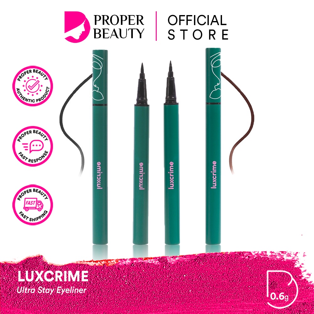 LUXCRIME Ultra Stay Eyeliner Indonesia / Blur &amp; Cover Two Way Cake Limited Edition Second Skin Luminous Cushion Compact Powder Perfect Canvas Primer Setting Spray Light Lip Stain Lipmatte Lipstick Mud Mask Eye Brow Pencil Pensil Alis / TWC Refill Custard