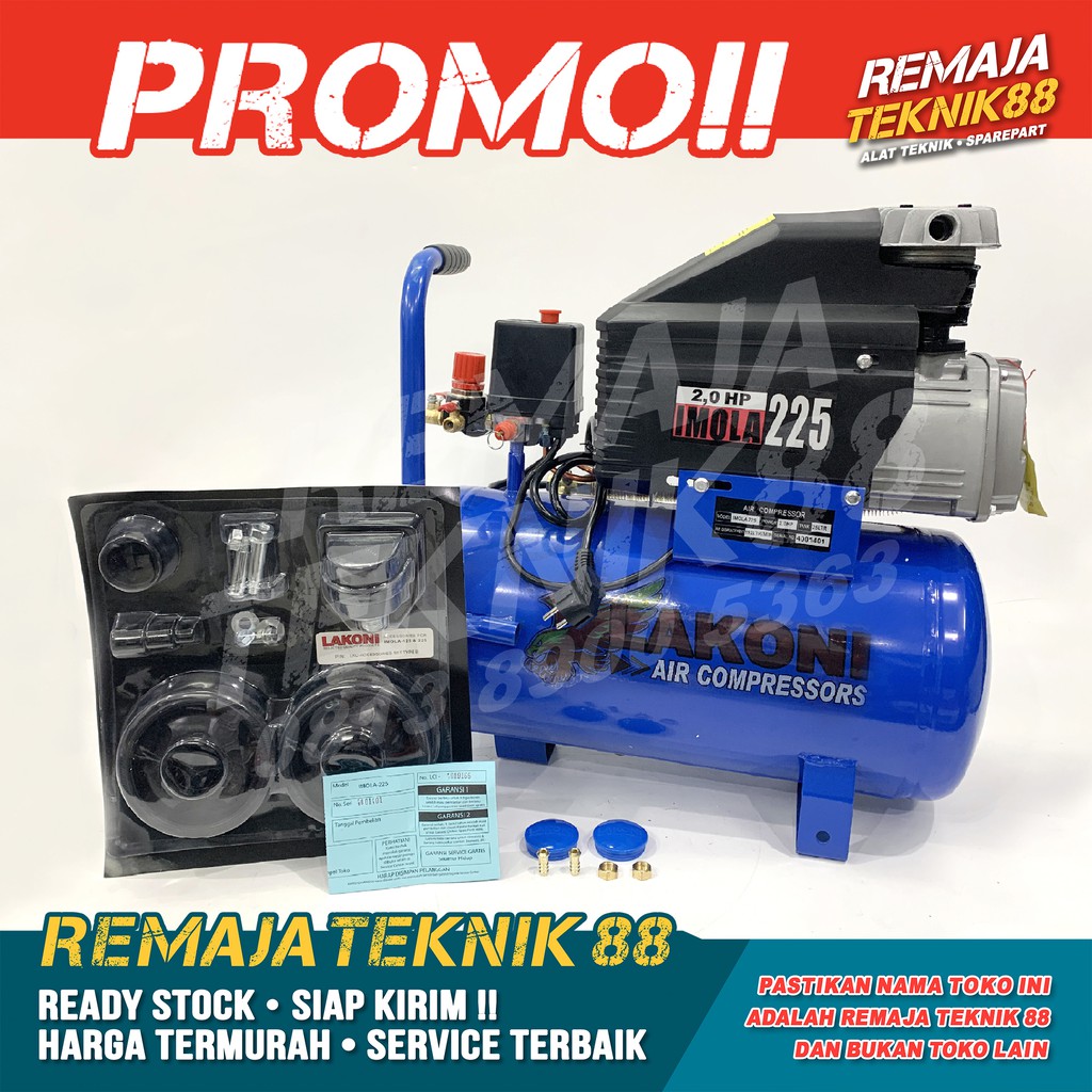 KOMPRESOR ANGIN PORTABLE / LAKONI IMOLA 225 / 2 HP / 25 LITER / COMPRESSOR UDARA / OLI